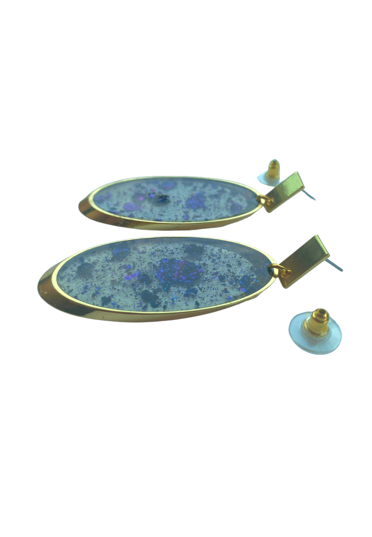 Glamour statement oorbellen, paars