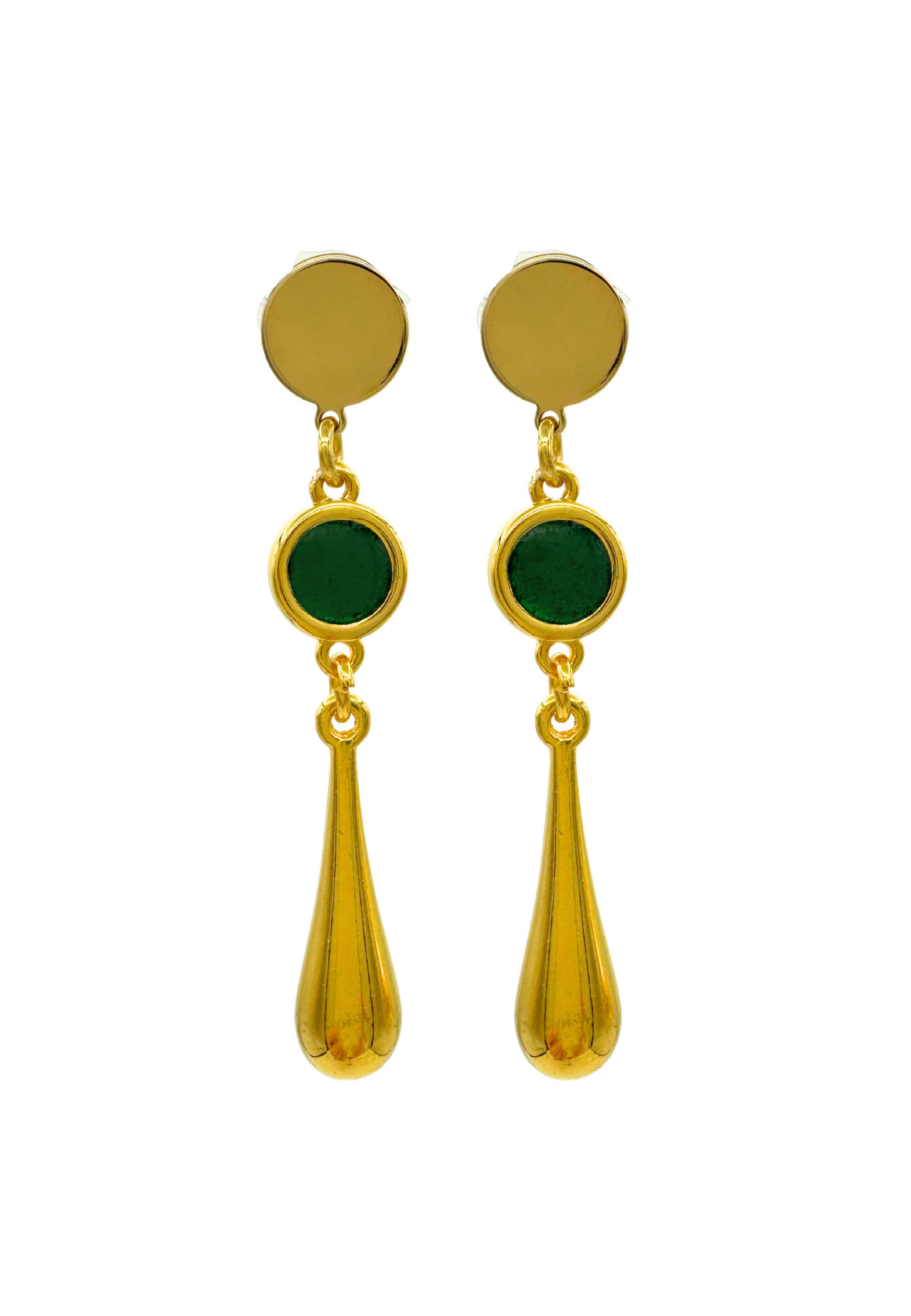 Druppel oorbellen, groen