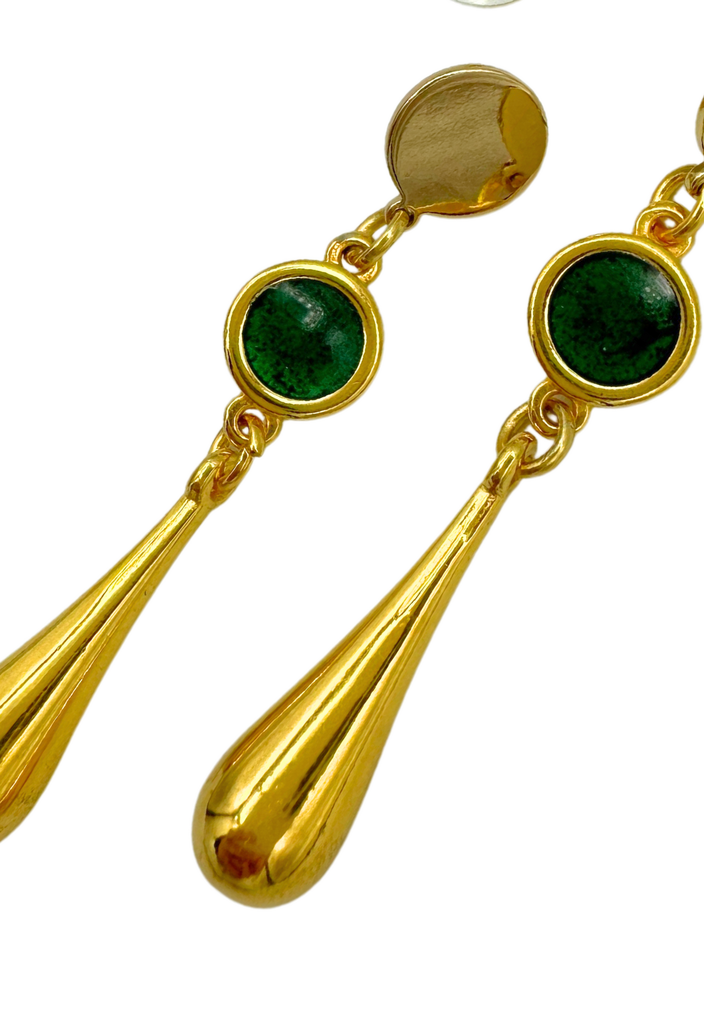 Druppel oorbellen, groen