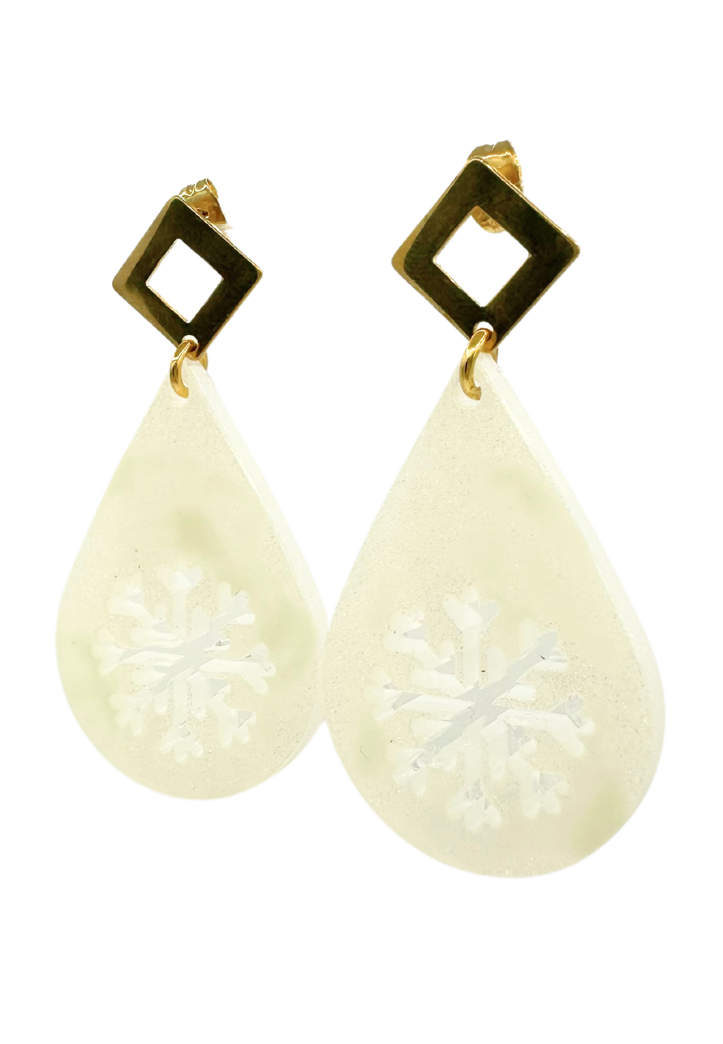 Sneeuwvlok oorbellen - glow in the dark