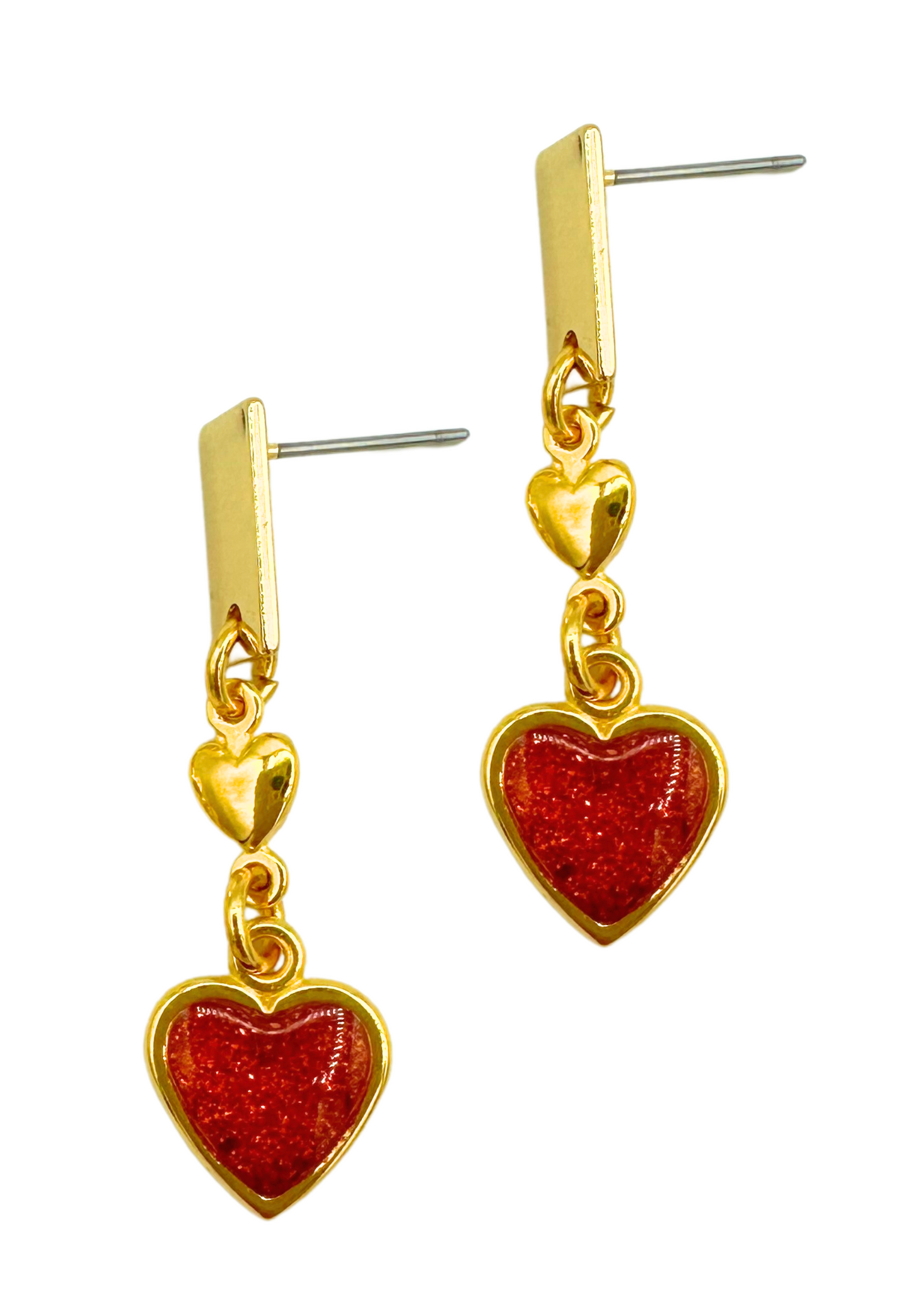 Romantische fijne oorbellen met dubbel hartje