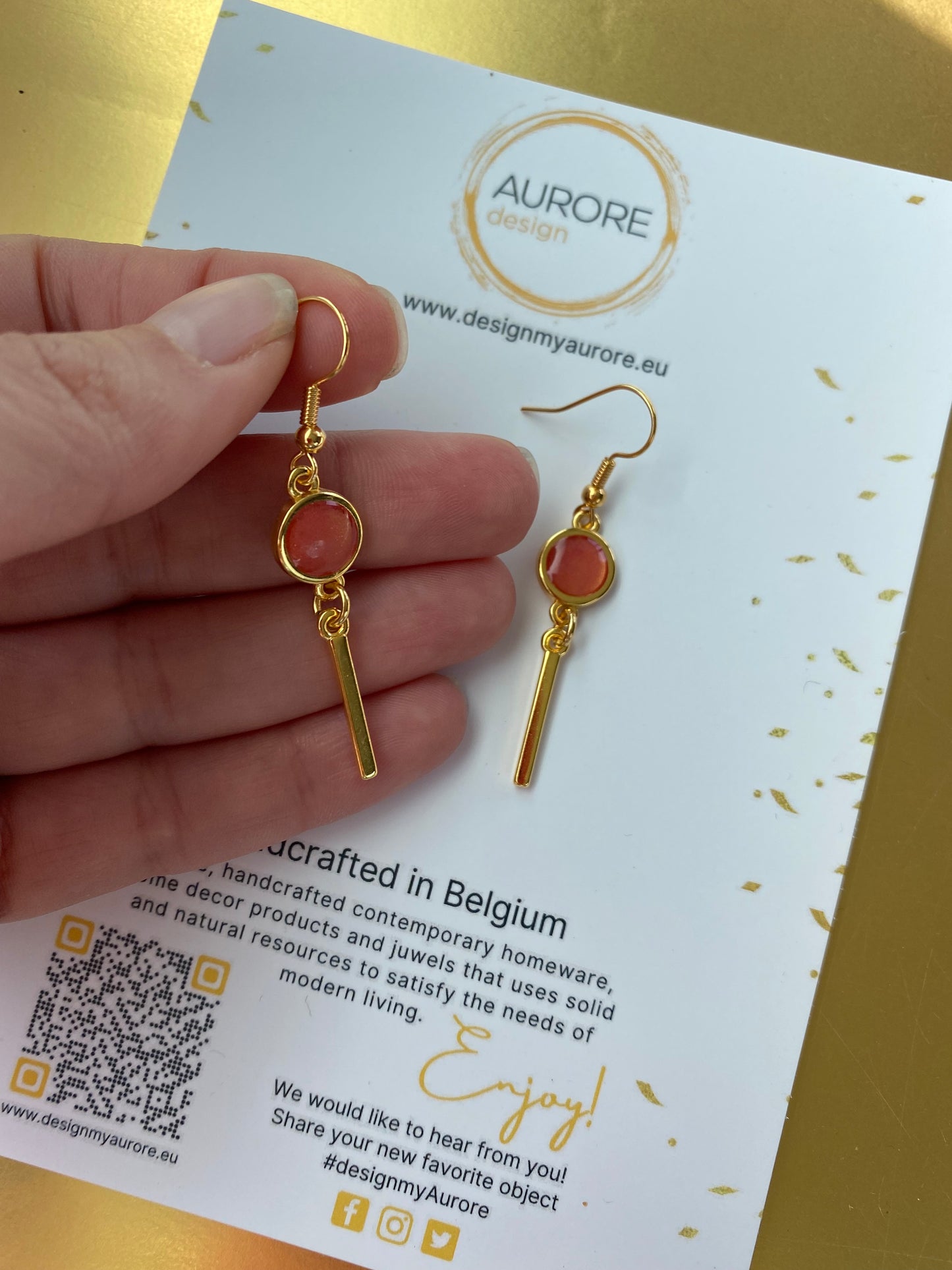 Elegante hangende oorbellen, roze