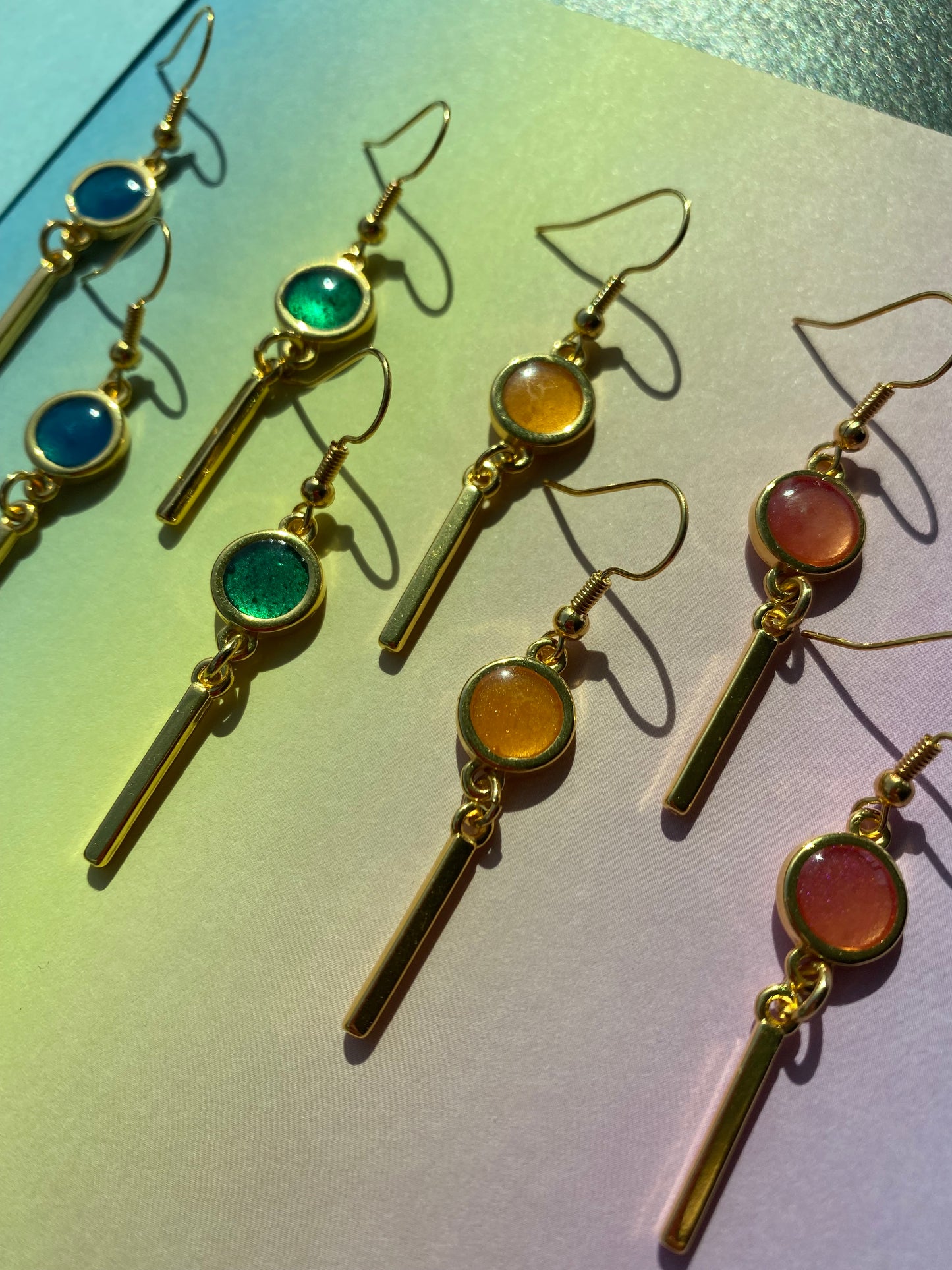 Elegante hangende oorbellen, roze